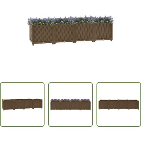 Maceta de jardín -  Jardinera elevada 160x40x38 cm Polipropileno