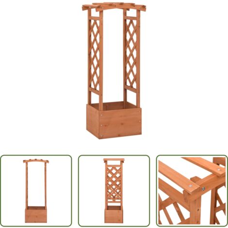 Maceta de jardín -  Jardinera enrejada con arco madera de abeto 49x39x117 cm
