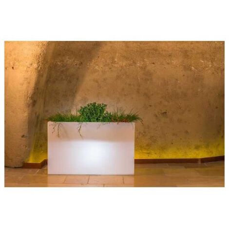 Maceta de Luz en Polímero Monacis Florero Brillante cm. 80X35 h 50 Led Multicolor con Batería
