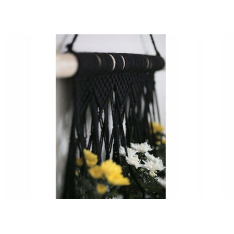 MACETA DE MACRAMÉ PARA 5 MACETAS, NEGRO