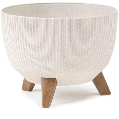 Maceta de madera Rosa linea ECO blanca 29xh18