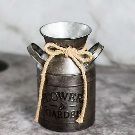 Maceta de metal, jarrón alto con estampado retro, hierro resistente y brillante, para decoración interior y exterior, oficina, hogar, fiestas, manualidades, 1 pieza