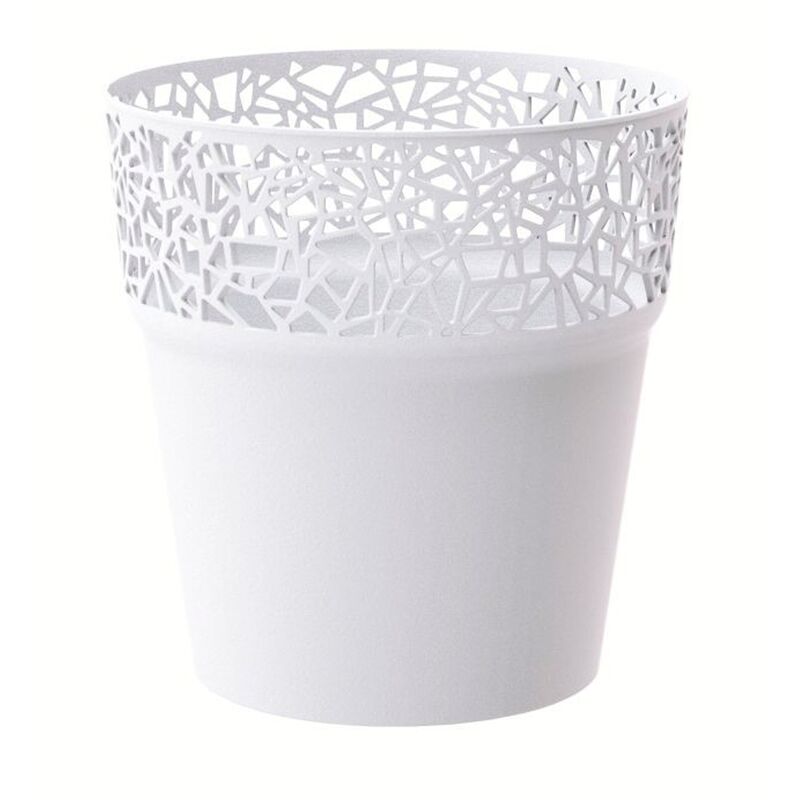 

Prosperplast - Maceta de plastico Tree en color blanco 17,5 (largo) x 17,5 (ancho) x 17,9 (alto) cm