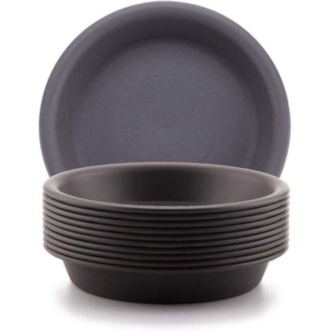 Maceta de plástico ZVD de 14 cm para plantas suculentas, con platillo plano que retiene el agua, paquete de 10