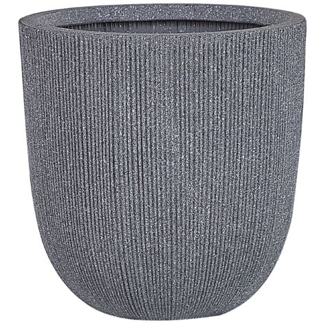 Maceta de poli resina gris jardinera de flores 48 x ø 44 cm accesorios de decoración interior al aire libre minimalista moderno Chios