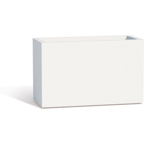 Maceta de polímero Monacis Flowerpot de 80x35 cm, altura 50 cm, blanco