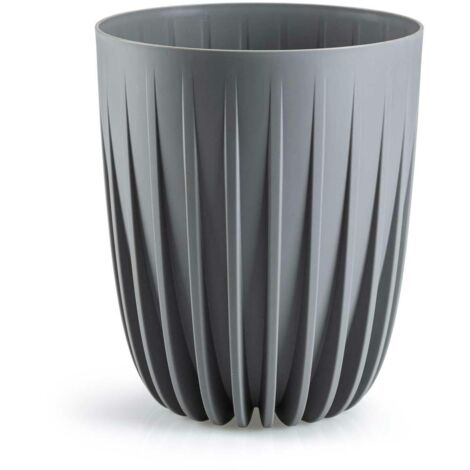 Maceta de rayas, gris, h30x25 cm