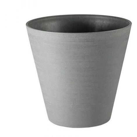 Maceta de trasplante gris con borde redondeado