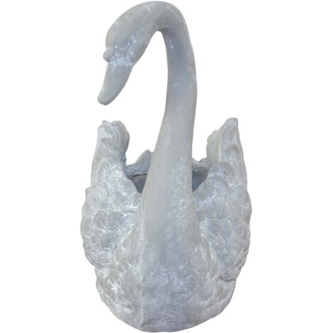 Maceta decorativa "Cisne" - Acabado cemento gris DEC050056