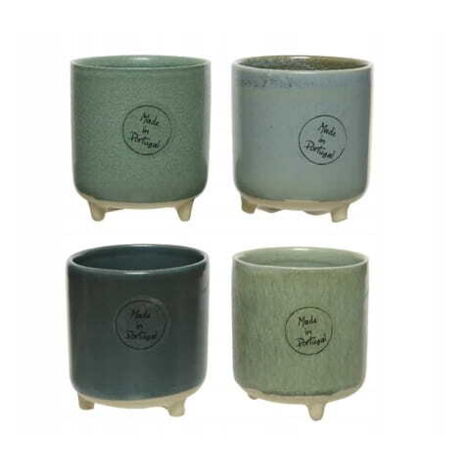 Maceta decorativa de gres con patas 8,5x7,5 cm