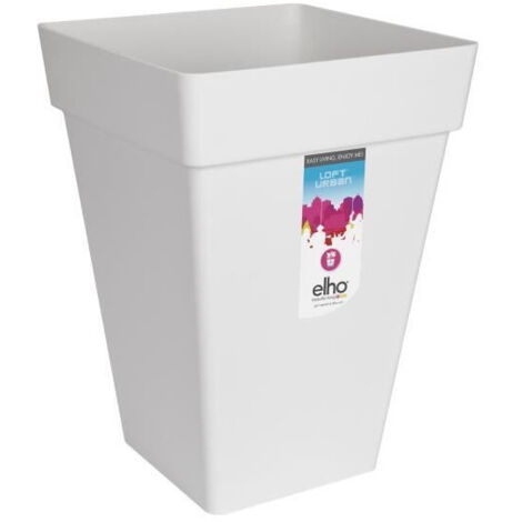 Maceta Elho Ø 29,5 cm Blanco Polipropileno Plástico Cuadrado Moderno
