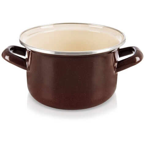 Maceta esmaltada MARRÓN de 16 cm, 1,4 l