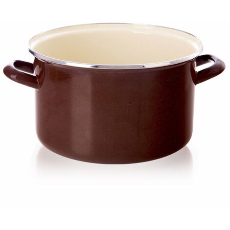 Maceta esmaltada MARRÓN de 26 cm, 6,5 l
