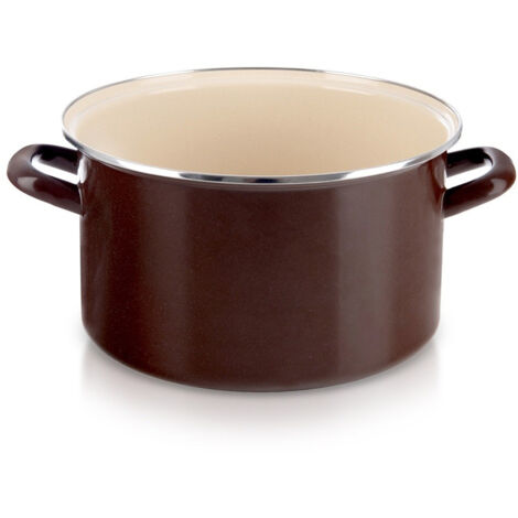 Maceta esmaltada MARRÓN de 28 cm, 8 l