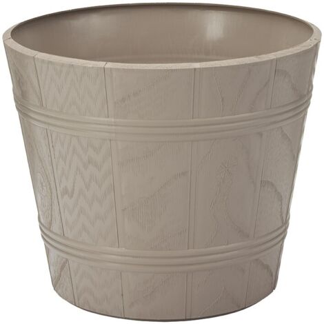 Maceta FORM-PLASTIC imitaci贸n madera gris-beige 2