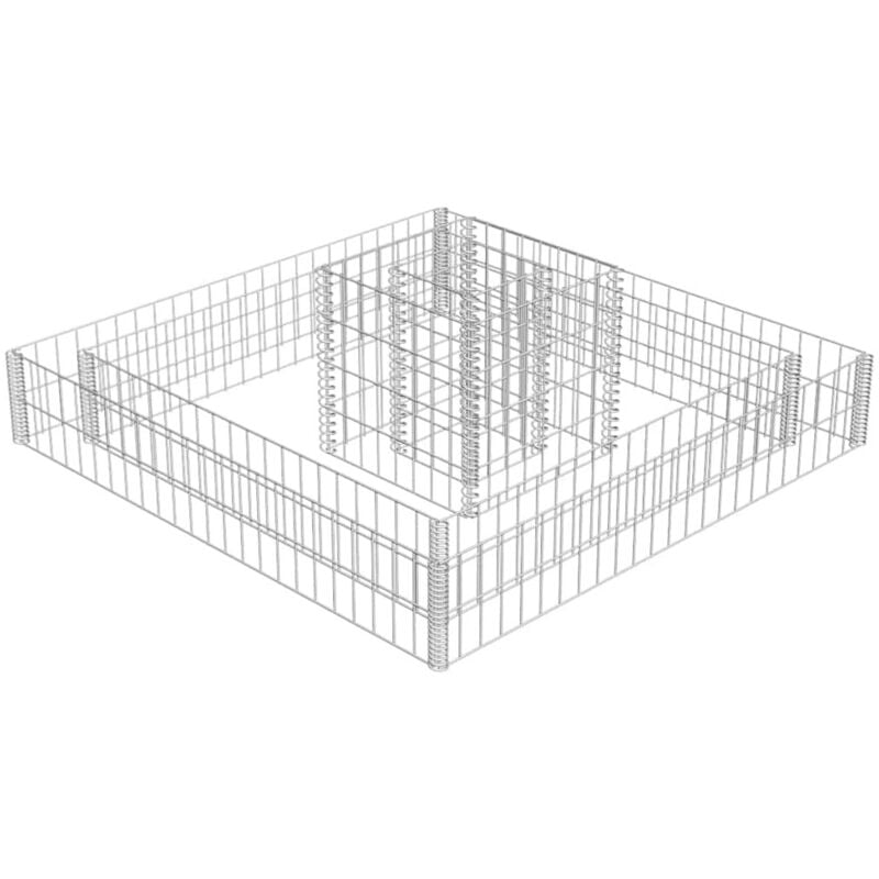 

Jardinera de gaviones de acero 120x120x20 cm - Plateado - Vidaxl