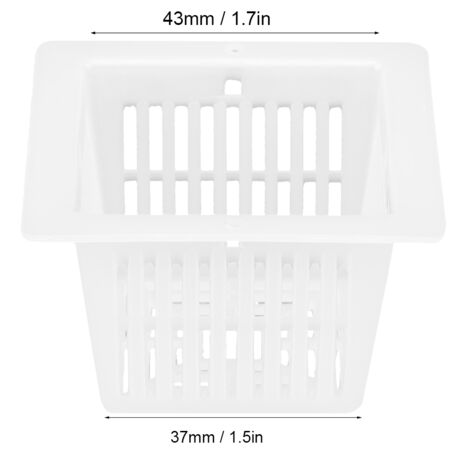 Maceta hidropónica, maceta sin tierra, cesta de cultivo - PP, blanca, 43 x 43 mm, 50 unidades