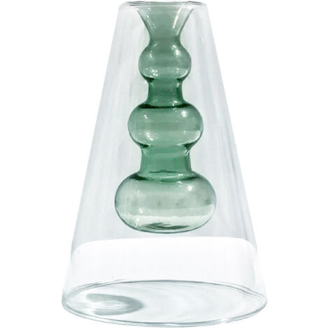 Maceta hidropónica moderna de vidrio [Vidrio – Modelo 8 Verde Pequeño] Aromaterapia para sala de estar y dormitorio