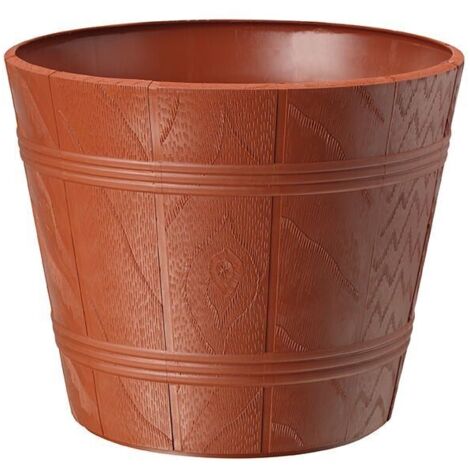 Maceta imitaci贸n madera 00 terracota FORM-PLASTIC
