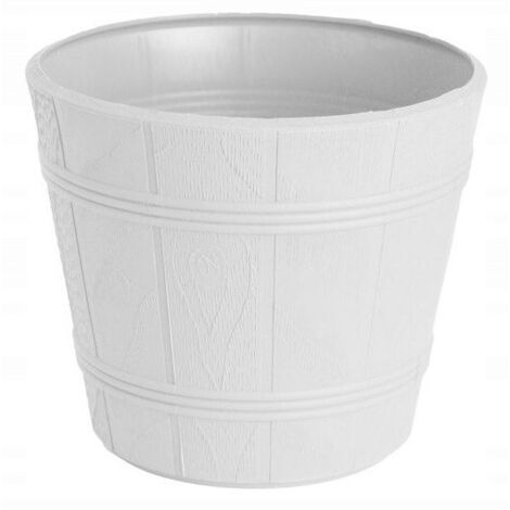 Maceta imitaci贸n madera 1 blanca FORM-PLASTIC