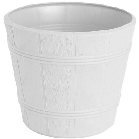 Maceta imitaci贸n madera 3 blanca FORM-PLASTIC