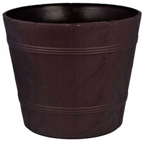 Maceta imitaci贸n madera 3 marr贸n FORM-PLASTIC