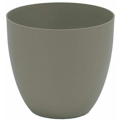 Maceta inyeccion cuenco ø26cm color gris topo EDM 74929
