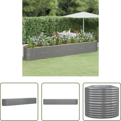 Maceta -  Jardinera arriate acero galvanizado gris 440x80x68 cm