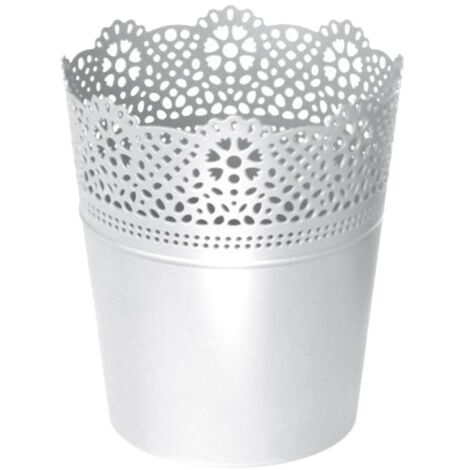 Maceta LACE , dimensiones 11,2x11,2x13 cm, color Blanco