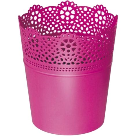 Maceta LACE , dimensiones 18x18x21 cm, color Fucsia