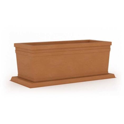 Maceta lisa de 80 cm, terracota en polímero Monacis - 80x40x34 cm de altura
