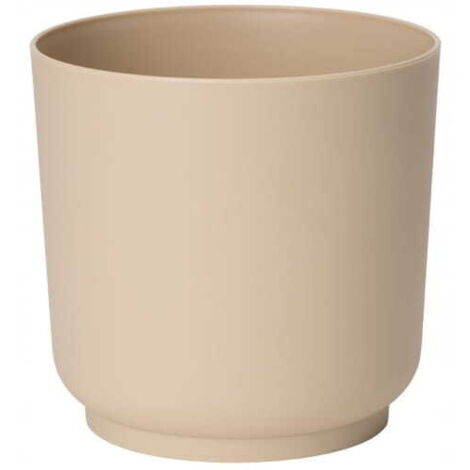 Maceta mate, beige, ECO RECICLADA, 12,5x13cm, plástico