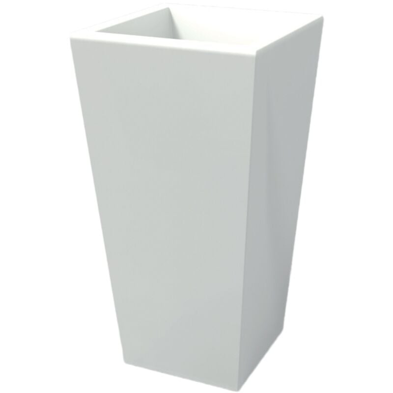 

Maceta moderna rectangular de resina mod. Egizio Liscio h 105 blanco