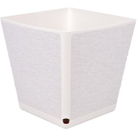 maceta o macetero gama textil cuadrada color blanco pp 180 x 180 x 180 mm 3,7 l   caja 4 unid.
