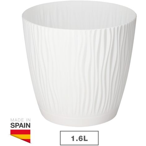 Maceta Oasis con plato integrado Ø150mm Blanco