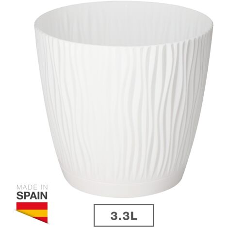 Maceta Oasis con plato integrado Ø190mm Blanco