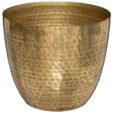 Maceta «Oasis» - metal martillado - dorado D.18 cm - Atmosphera créateur d'intérieur