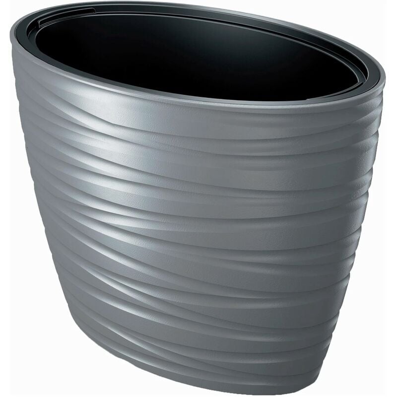 

Prosperplast - Maceta ovalada con deposito 56L Maze de plastico en color gris piedra 58,5 (largo) x 38,5 (ancho) x 42,3 (alto) cm