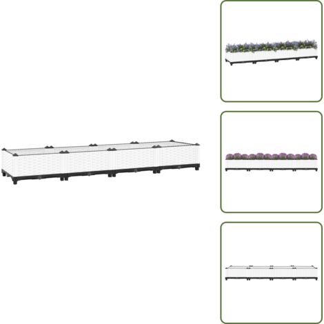 Maceta para flores - vidaXL Arriate polipropileno 160x40x23 cm - Maceta para verduras