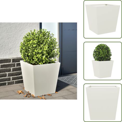 Maceta para flores - vidaXL Jardinera de acero blanco 40x40x40 cm - Maceta para verduras