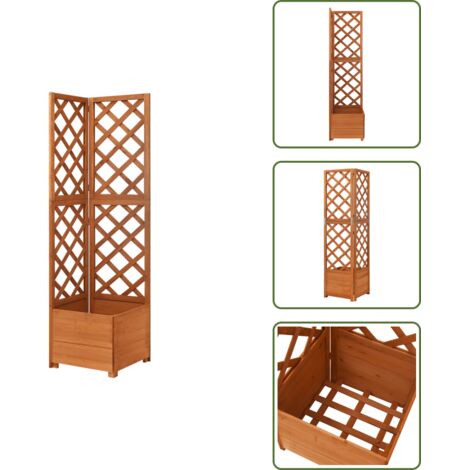 Maceta para flores - vidaXL Jardinera de enrejado de esquina madera abeto 40x40x150 cm - Maceta para plantas