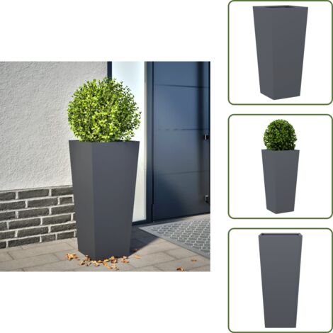 Maceta para flores - vidaXL Jardinera hexagonal acero antracita 35x35x75 cm - Maceta para verduras