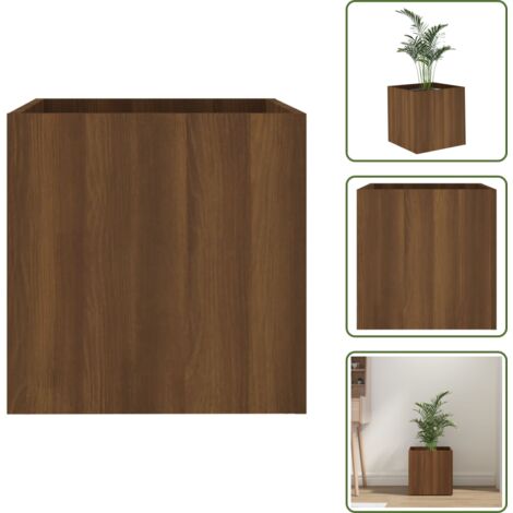 Maceta para flores - vidaXL Jardinera roble marrón 40x40x40 cm madera de ingeniería - Jardinera decorativa