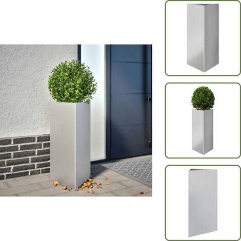 Maceta para flores - vidaXL Jardinera triangular acero galvanizado 40x40x75 cm - Maceta para vegetales