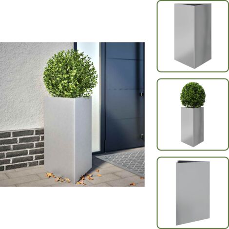Maceta para flores - vidaXL Jardinera triangular acero galvanizado 50x43x75 cm - Maceta para vegetales