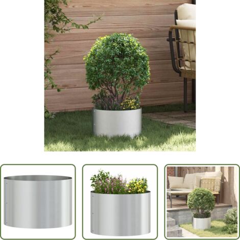 Maceta para jardín -  Anillo para maceta Plateado 30 x 30 x 20 cm Acero Galvanizado