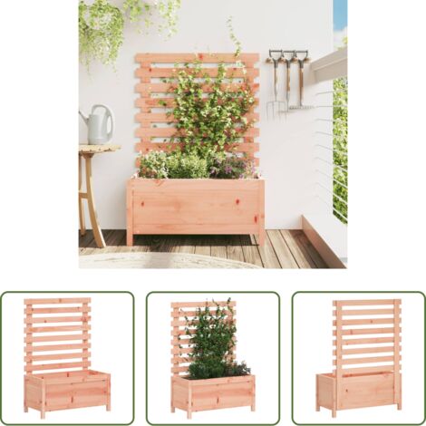 Maceta para jardín -  Jardinera con estantería madera maciza Douglas 79x39,5x114 cm