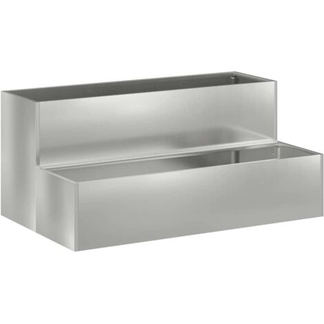 Maceta para Jardín Plateado 100 x 60 x 45 cm Acero galvanizado vidaXL