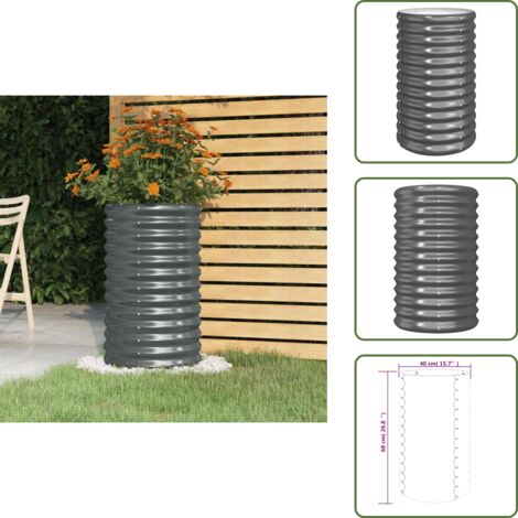 Maceta para jardín - vidaXL Jardinera acero galvanizado antracita 40x40x68 cm - Maceta para balcones