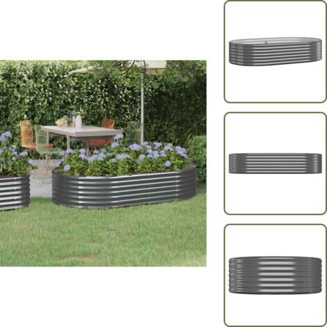Maceta para jardín - vidaXL Jardinera arriate acero galvanizado antracita 175x100x36cm - Maceta para plantas